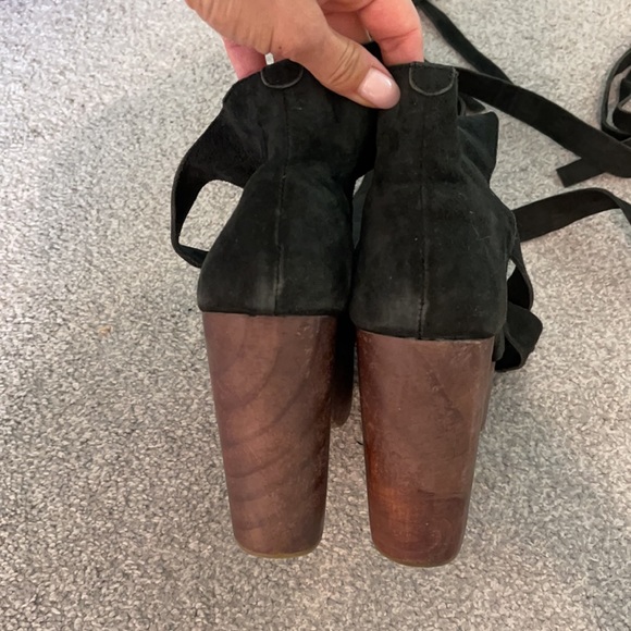 Free People Johnny Was Understated Leather Black Gladiator Platform size 40 - 9 - Picture 6 of 10